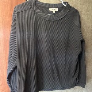 J.O.A. Ribbed Crewneck Sweater in Charcoal